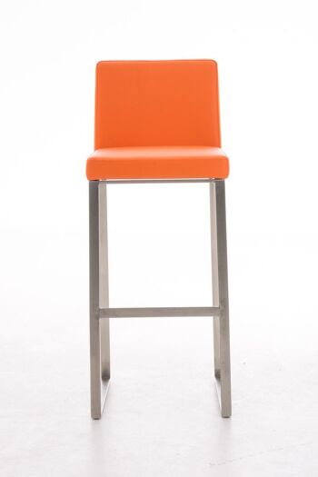 Tabouret de bar Belfast E78 orange 48x41x102 cuir artificiel orange acier inoxydable 2