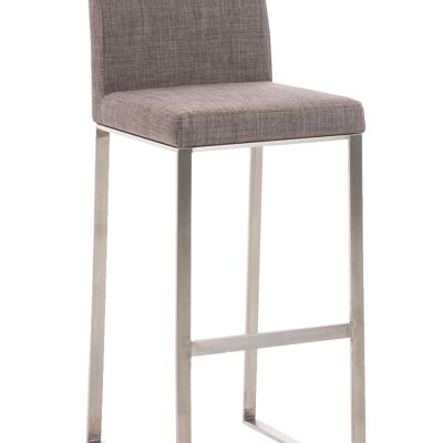 Barhocker Belfast E78 Stoff Grau 48x41x102 Grau Material Edelstahl