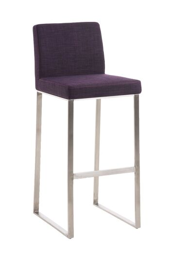 Tabouret de bar Belfast E78 tissu violet 48x41x102 violet Matière acier inoxydable 1