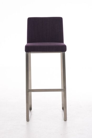 Tabouret de bar Belfast E78 tissu violet 48x41x102 violet Matière acier inoxydable 2