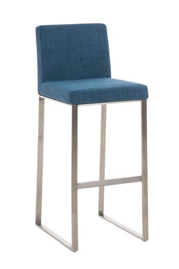 Tabouret de bar Belfast E78 tissu bleu 48x41x102 bleu Matière acier inoxydable 1