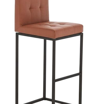 Sgabello da bar Edinburgh B77 marrone chiaro 45x41x103,5 pelle artificiale marrone chiaro Metallo nero opaco