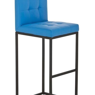 Barhocker Edinburgh B77 blau 45x41x103,5 blau Kunstleder Metall mattschwarz