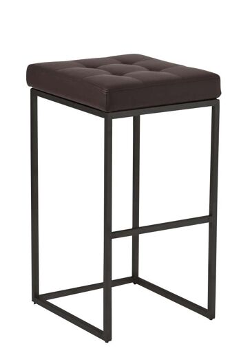 Tabouret de bar Lugano B77 marron 45x41x77 cuir artificiel marron Métal noir mat