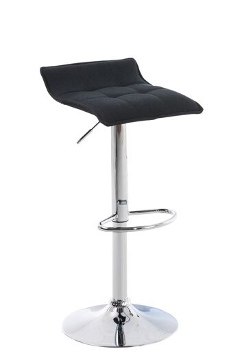 Tabouret de bar Madison tissu noir 38x38x65 noir Matière Métal chromé 1