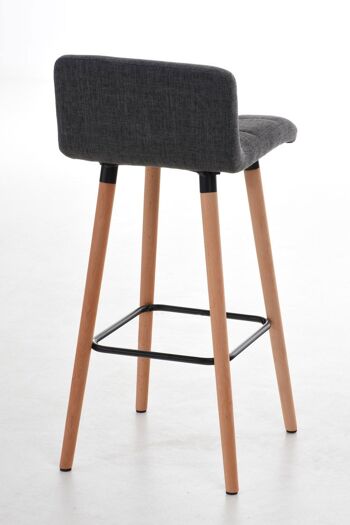 Tabouret de bar Lincoln tissu gris clair 49x42x94 gris clair Matière Bois 4