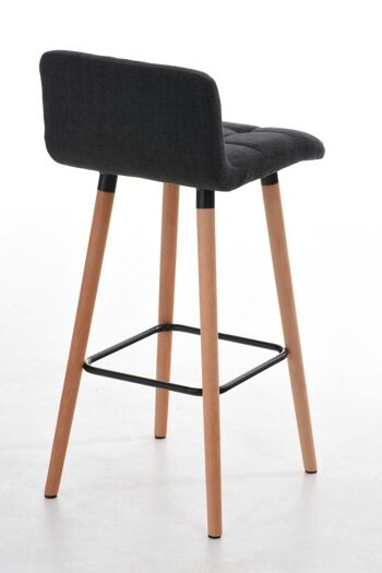 Tabouret de bar Lincoln tissu gris foncé 49x42x94 gris foncé Matière Bois 4