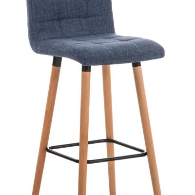 Bar stool Lincoln fabric blue 49x42x94 blue Material Wood