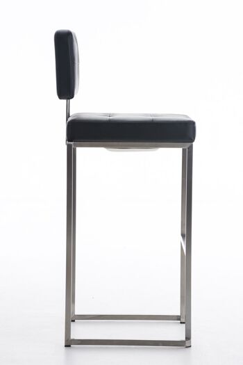 Tabouret de bar Darwin E76 noir 46x45x106 cuir artificiel noir acier inoxydable 3