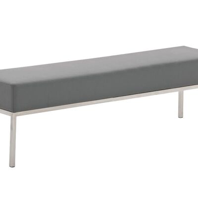 Divano 4 posti Lamega 40x160 Grigio 40x160x46 Grigio ecopelle acciaio inox