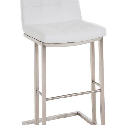 Barhocker Carlton E78 weiß 45x44x104 weiß Kunstleder Edelstahl