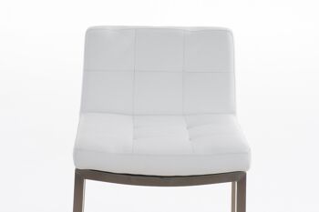 Tabouret de bar Carlton E78 blanc 45x44x104 cuir artificiel blanc acier inoxydable 3