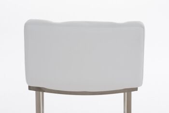 Tabouret de bar Carlton E78 blanc 45x44x104 cuir artificiel blanc acier inoxydable 4