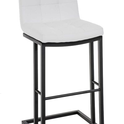 Sgabello da bar Carlton B78 bianco 45x44x104 similpelle bianca Metallo nero opaco