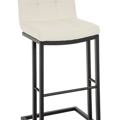 Taburete de bar Carlton B78 crema 45x44x104 polipiel crema Metal negro mate