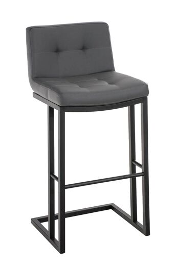 Tabouret de bar Carlton B78 Gris 45x44x104 Cuir artificiel gris Métal noir mat 1