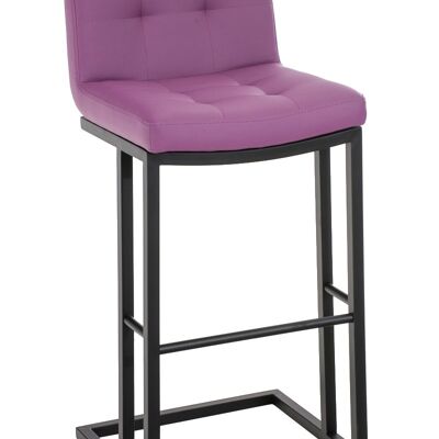 Tabouret de bar Carlton B78 violet 45x44x104 cuir artificiel violet Métal noir mat