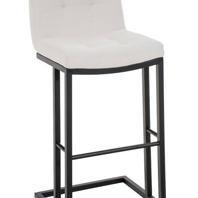 Taburete de bar Carlton B78 tejido blanco 45x44x104 blanco Material Metal negro mate