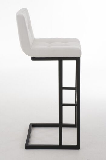 Tabouret de bar Carlton B78 tissu blanc 45x44x104 blanc Matière Métal noir mat 2