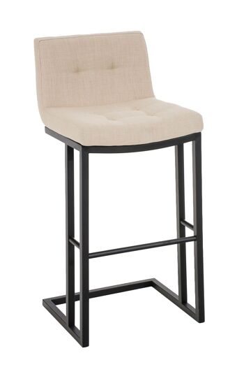 Tabouret de bar Carlton B78 tissu crème 45x44x104 crème Matière Métal noir mat 1