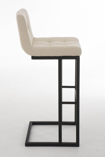 Tabouret de bar Carlton B78 tissu crème 45x44x104 crème Matière Métal noir mat 2