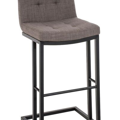 Taburete de bar Carlton B78 tejido Gris 45x44x104 Gris Material Metal negro mate