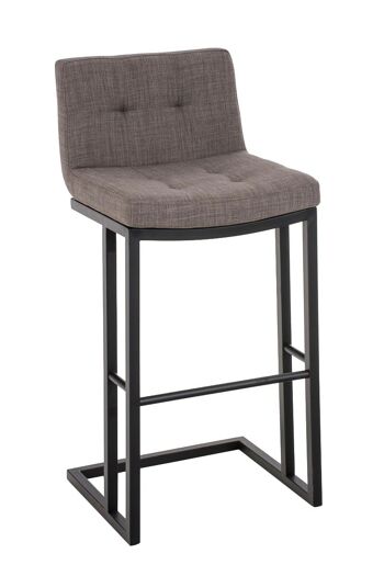 Tabouret de bar Carlton B78 tissu Gris 45x44x104 Gris Matière Métal noir mat 1