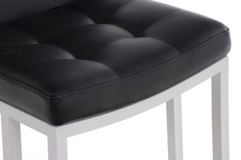 Tabouret de bar Carlton W78 noir 45x44x104 cuir artificiel noir métal 6