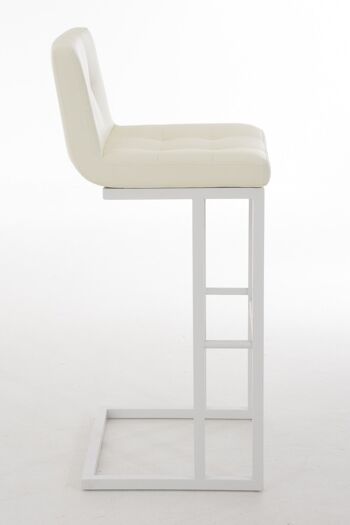 Tabouret de bar Carlton W78 crème 45x44x104 métal similicuir crème 2