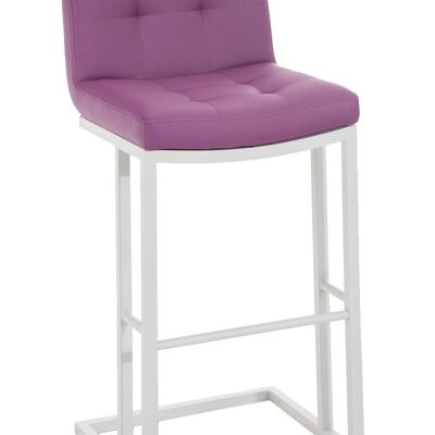 Tabouret de bar Carlton W78 violet 45x44x104 métal simili cuir violet