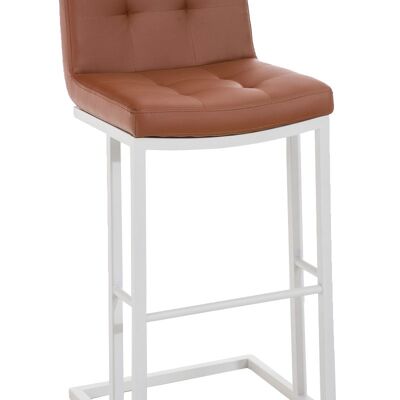 Tabouret de bar Carlton W78 marron clair 45x44x104 cuir artificiel marron clair métal