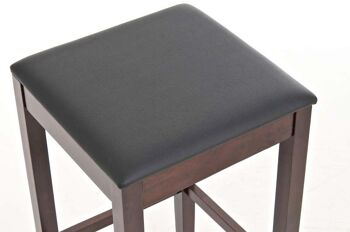 Tabouret de bar Rocket simili cuir cappuccino noir 40x40x76 simili cuir noir Bois 3