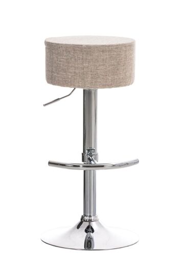 Tabouret de bar Vienna FABRIC crème 39x39x57 crème Matière Métal chromé 1