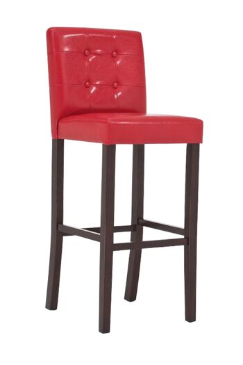 Tabouret de bar Burda cappuccino rouge 46x39x115 simili cuir rouge Bois 1