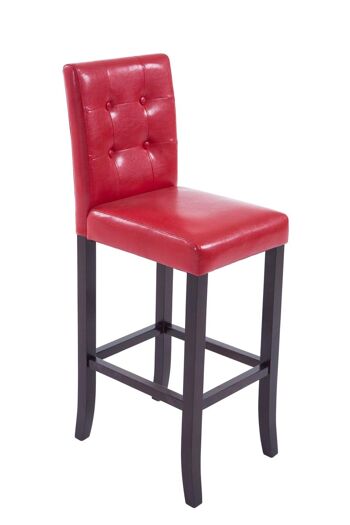 Tabouret de bar Burda cappuccino rouge 46x39x115 simili cuir rouge Bois 2