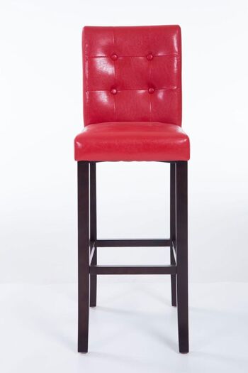 Tabouret de bar Burda cappuccino rouge 46x39x115 simili cuir rouge Bois 3