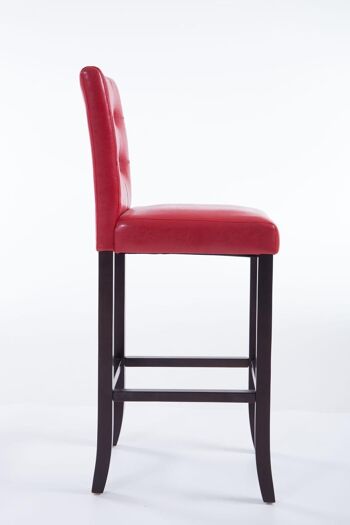 Tabouret de bar Burda cappuccino rouge 46x39x115 simili cuir rouge Bois 4