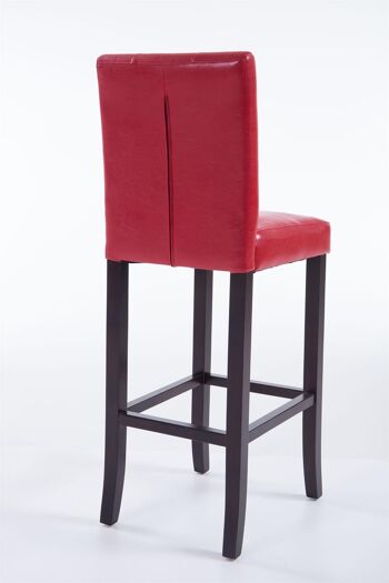 Tabouret de bar Burda cappuccino rouge 46x39x115 simili cuir rouge Bois 5