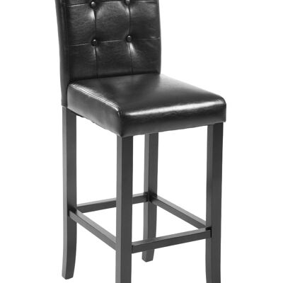 Tabouret de bar Burda noir noir 46x39x115 simili cuir noir Bois