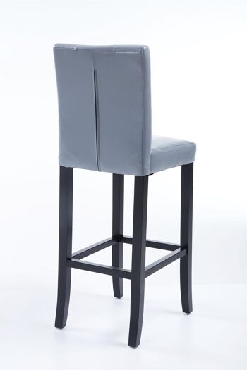 Tabouret de bar Burda noir Gris 46x39x115 Cuir artificiel gris Bois 4