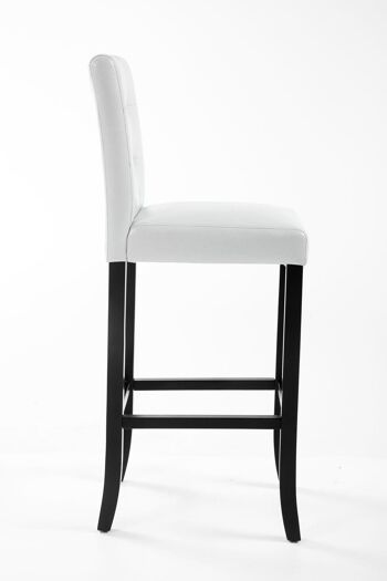 Tabouret de bar Burda noir blanc 46x39x115 simili cuir blanc Bois 3