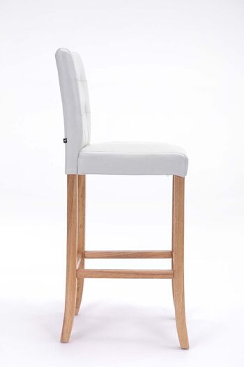 Tabouret de bar Burda blanc naturel 46x39x115 simili cuir blanc Bois 3