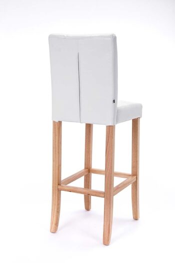 Tabouret de bar Burda blanc naturel 46x39x115 simili cuir blanc Bois 4