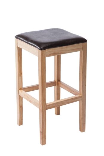 Tabouret de bar Rocket simili cuir marron Natura 40x40x76 simili cuir marron Bois 1