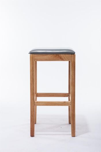 Tabouret de bar Rocket simili cuir Natura Gris 40x40x76 Simili cuir gris Bois 2