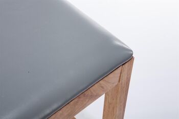 Tabouret de bar Rocket simili cuir Natura Gris 40x40x76 Simili cuir gris Bois 3