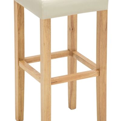 Bar stool Judy natural cream 37x37x80 cream leatherette Wood