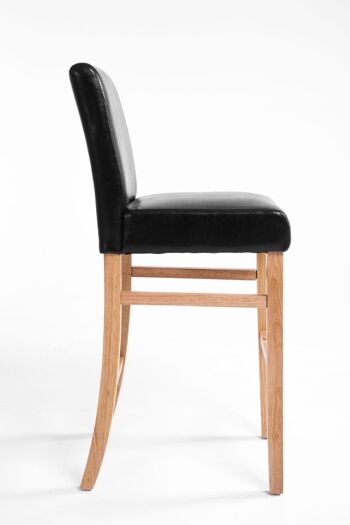 Tabouret de bar Alvin noir naturel 50x44x108 simili cuir noir Bois 3