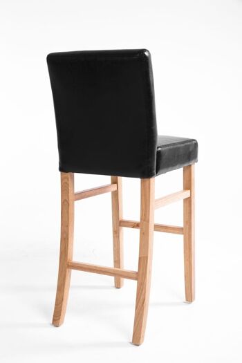 Tabouret de bar Alvin noir naturel 50x44x108 simili cuir noir Bois 4