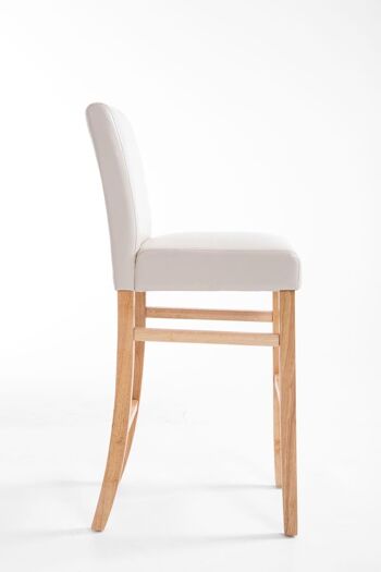 Tabouret de bar Alvin crème naturelle 50x44x108 cuir artificiel crème Bois 3